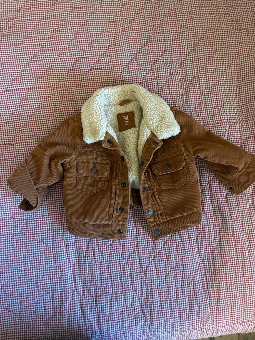 GAP Toddler Brown Corduroy Sherpa Jacket